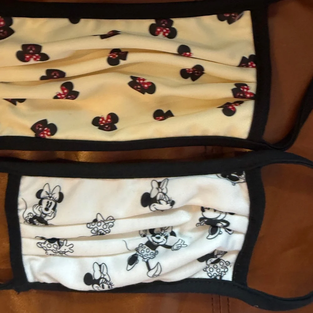 New Disney Kids Face Mask Set - Black, White, Red Large